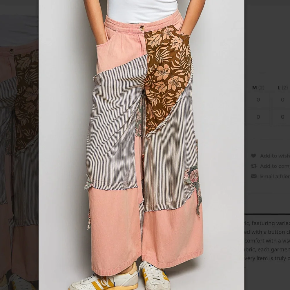 🌼 POL “MYRTLE BEACH “ POL ONE OF A KIND PATCHWORK PANTS EACH ONE DIFFERENT 36